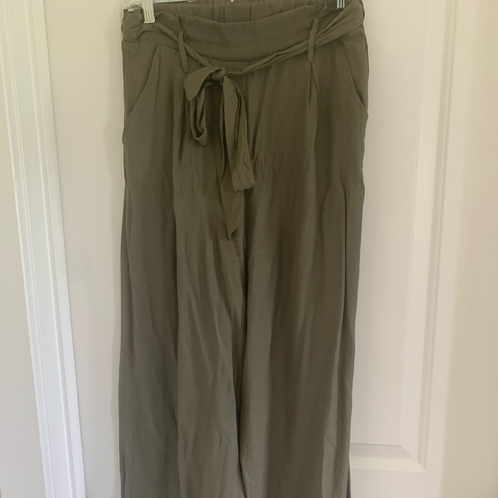 Haute Monde - Olive Tie Waist Pant - Medium